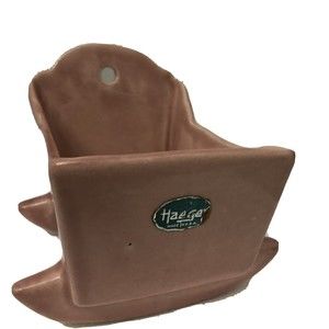 Haeger Pottery Pink Ceramic Baby Cradle Planter Original Sticker